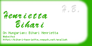 henrietta bihari business card
